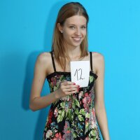 Timid girl presenting herself naked