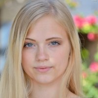 Sweet adorable blonde girl nude in public